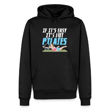 Si c’est facile, ce n’est pas du Pilates Exercice Fitness - Sweat à capuche Premium bio Homme - noir - Devant - Nico (187cm)
