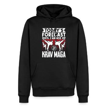 Krav Maga Apparel Israeli Self - Männer Premium Bio Hoodie - Schwarz - Vorne - Nico (187cm)