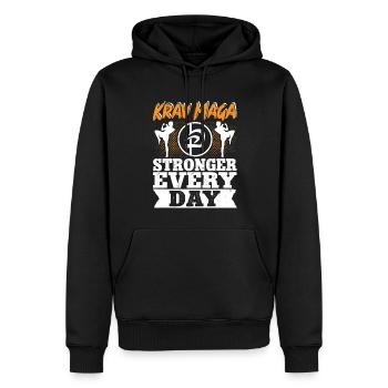 Krav Maga Apparel Israeli Self - Männer Premium Bio Hoodie - Schwarz - Vorne - Nico (187cm)