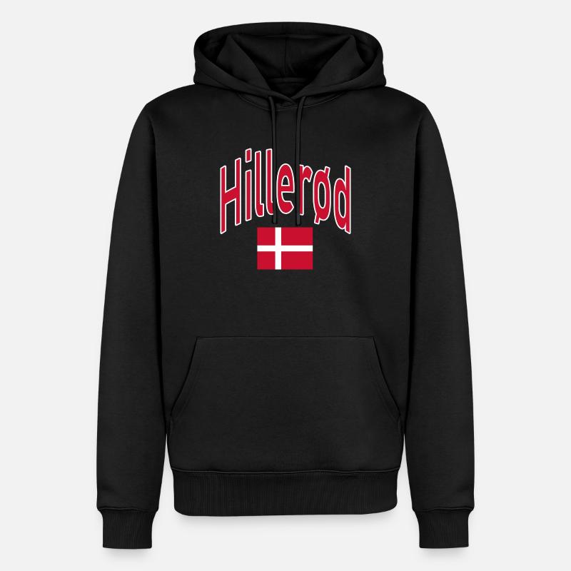 Drapeau de Hillerød Danemark - Sweat à capuche Premium bio Homme - noir