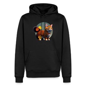 Blumige Schönheit - Männer Premium Bio Hoodie - Schwarz - Vorne - Nico (187cm)