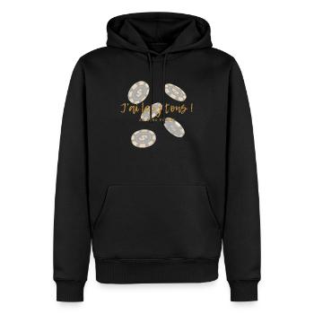J'ai les j'tons ! - Sweat à capuche Premium bio Homme - noir - Devant - Nico (187cm)