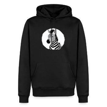 Fun Zebra Cartoon lustig Natur Tier Safari 7 - Männer Premium Bio Hoodie - Schwarz - Vorne - Nico (187cm)
