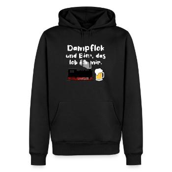 Eisenbahn Dampflok Bier Eisenbahner Zug - Männer Premium Bio Hoodie - Schwarz - Vorne - Nico (187cm)
