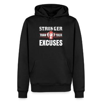 No Excuses Conception de chemise de gymnastique - Sweat à capuche Premium bio Homme - noir - Devant - Nico (187cm)