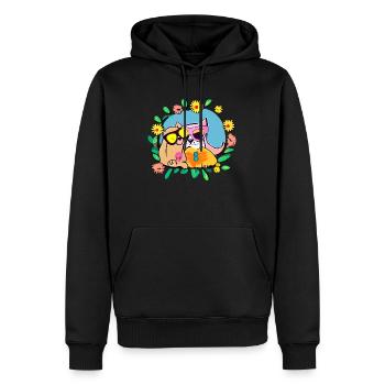 Hund und Katze sind beste Freunde - Männer Premium Bio Hoodie - Schwarz - Vorne - Nico (187cm)