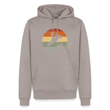 Silhouette de motoneige - Sweat à capuche Premium bio Homme - taupe - Devant - Nico (187cm)