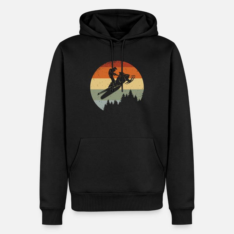 Silhouette de motoneige - Sweat à capuche Premium bio Homme - noir