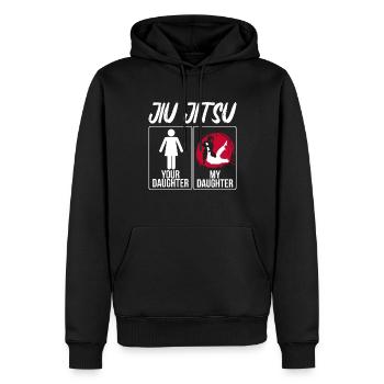 Brazilian Jiu Jitsu MMA Bjj Hugger - Männer Premium Bio Hoodie - Schwarz - Vorne - Nico (187cm)