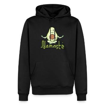 Namaste Avocado - Männer Premium Bio Hoodie - Schwarz - Vorne - Nico (187cm)