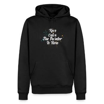 Keep Calm The Painter Is Here Profession Job - Männer Premium Bio Hoodie - Schwarz - Vorne - Nico (187cm)
