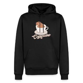 Capyccino Capybara Animal Lover - Männer Premium Bio Hoodie - Schwarz - Vorne - Nico (187cm)