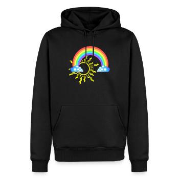 Regenbogen - Männer Premium Bio Hoodie - Schwarz - Vorne - Nico (187cm)