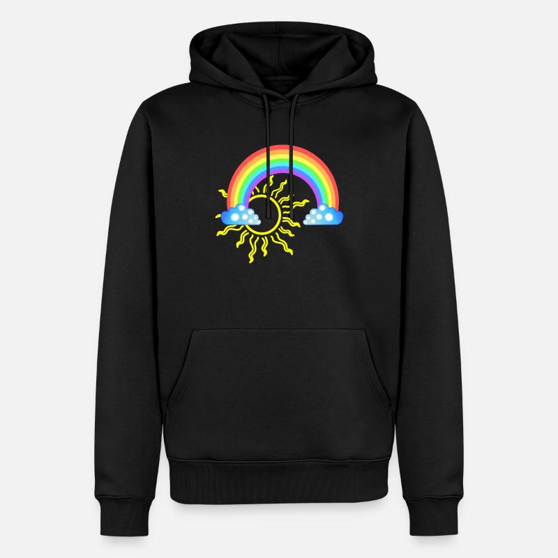 Regenbogen - Männer Premium Bio Hoodie - Schwarz