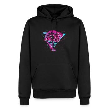 Abstract Flamingo T Shirt - Men’s Premium Organic Hoodie - black - Front - Nico (187cm)