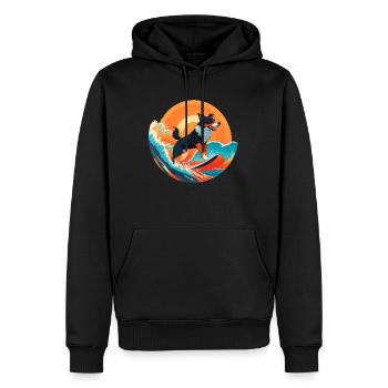 Surfen oder sterben - Männer Premium Bio Hoodie - Schwarz - Vorne - Nico (187cm)