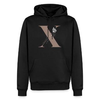 lettre x papillon magique - Sweat à capuche Premium bio Homme - noir - Devant - Nico (187cm)