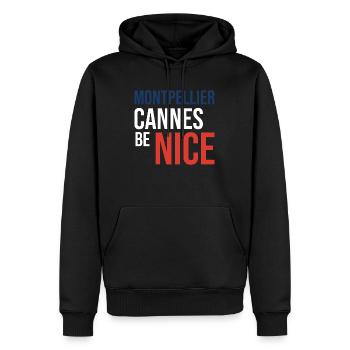 Sweat à capuche Montpellier créatif - Sweat à capuche Premium bio Homme - noir - Devant - Nico (187cm)