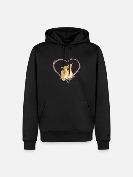 Liebe zu Lamas - Männer Premium Bio Hoodie - Schwarz