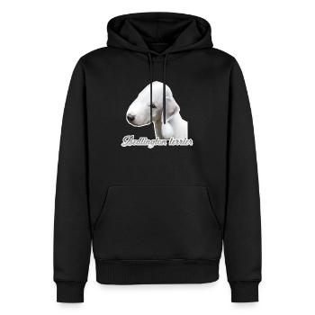 Bedlington terrier - Sweat à capuche Premium bio Homme - noir - Devant - Nico (187cm)
