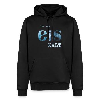 Ich bin Eis kalt - Männer Premium Bio Hoodie - Schwarz - Vorne - Nico (187cm)