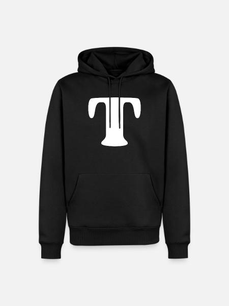 letter t - Men’s Premium Organic Hoodie - black