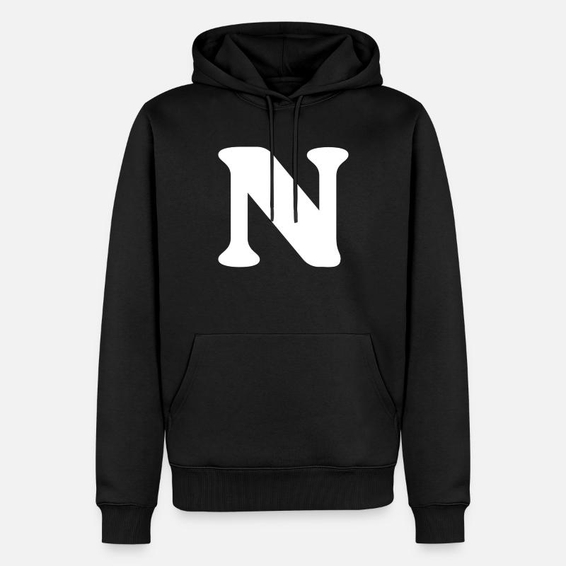 Buchstabe n - Männer Premium Bio Hoodie - Schwarz