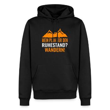 Wandern Rente Rentner Spruch - Männer Premium Bio Hoodie - Schwarz - Vorne - Nico (187cm)