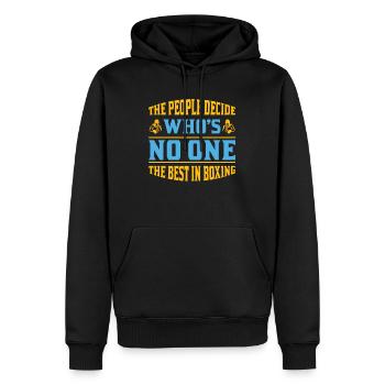 The People decide - Männer Premium Bio Hoodie - Schwarz - Vorne - Nico (187cm)