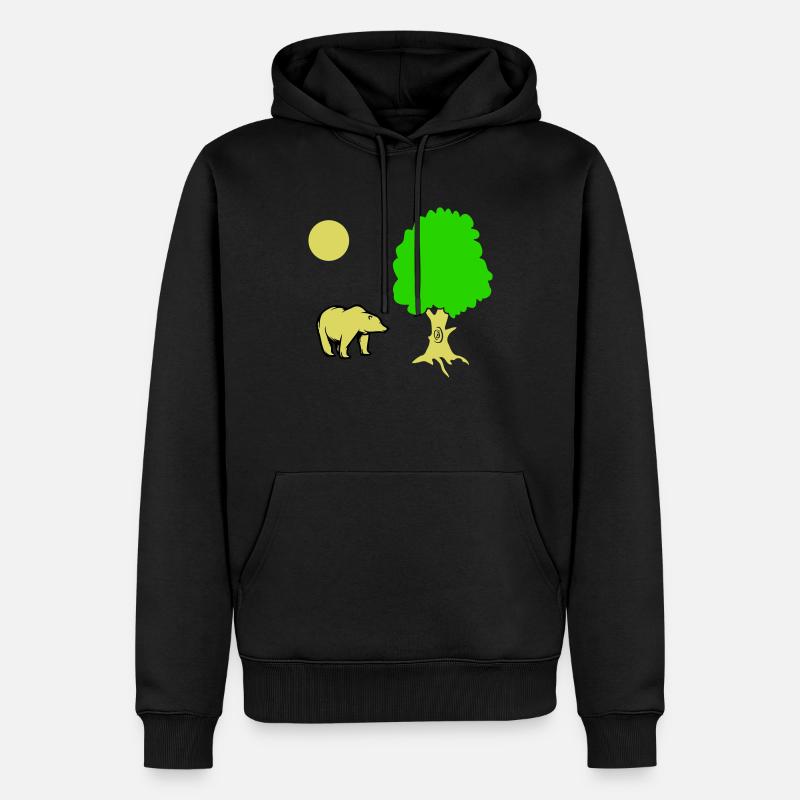 bär baum - Männer Premium Bio Hoodie - Schwarz