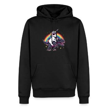 Einhorn-Dinosaurier-T-Rex-Geschenk für Mädchenspaß - Männer Premium Bio Hoodie - Schwarz - Vorne - Nico (187cm)