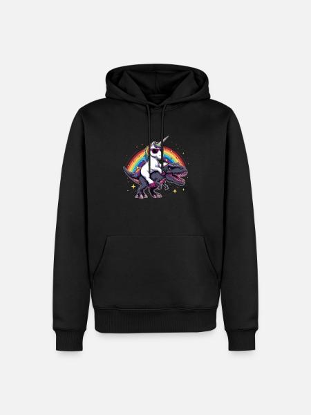 Unicorn Dinosaur T-Rex gave til pigesjov - Herre Premium økologisk hoodie - sort