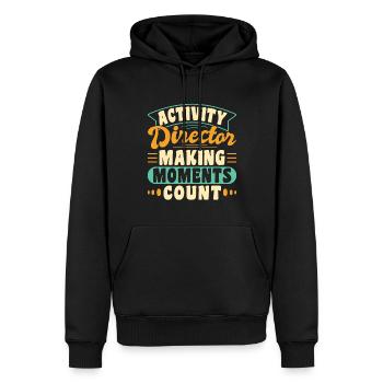 Awesome Activity Director - Männer Premium Bio Hoodie - Schwarz - Vorne - Nico (187cm)
