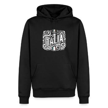 Forza Italia Cadeau Supporter Italiens Football - Sweat à capuche Premium bio Homme - noir - Devant - Nico (187cm)