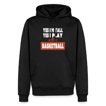 Yes I Am Tall I Play Basketball Funny Tall Player - Sweat à capuche Premium bio Homme - noir - Devant - Nico (187cm)