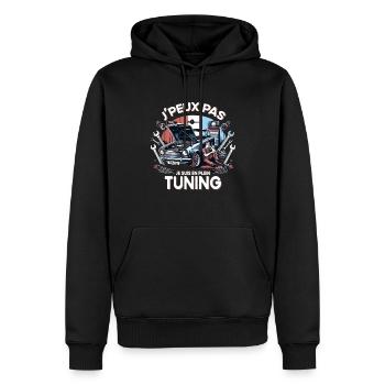 J'Peux Je Suis En Plein Tuning Cadeau Mécano - Sweat à capuche Premium bio Homme - noir - Devant - Nico (187cm)
