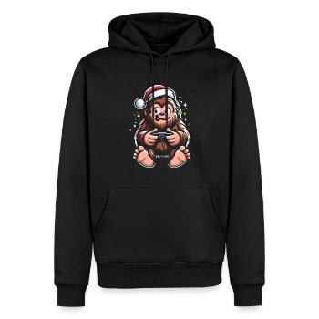 Bigfoot Gamer Weihnachtsgeschenk Humor Geek - Männer Premium Bio Hoodie - Schwarz - Vorne - Nico (187cm)