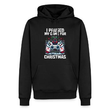 Game on Break for Christmas Gift Humor Geek - Men’s Premium Organic Hoodie - black - Front - Nico (187cm)