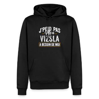 J'Peux Pas Mon Vizsla A Besoin De Moi - Sweat à capuche Premium bio Homme - noir - Devant - Nico (187cm)