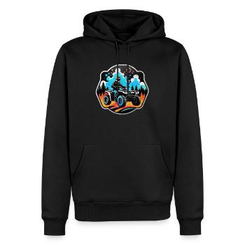 quad et tout terrain - Sweat à capuche Premium bio Homme - noir - Devant - Nico (187cm)