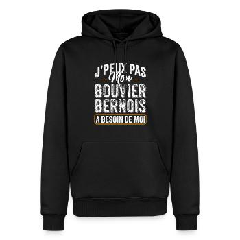 J'Peux Pas Mon Bouvier Bernois A Besoin De Moi - Sweat à capuche Premium bio Homme - noir - Devant - Nico (187cm)