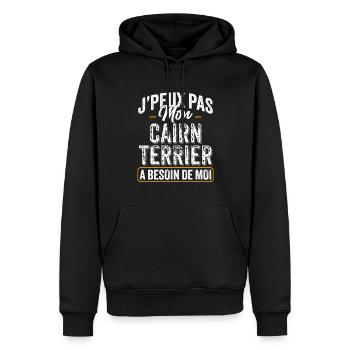 J'Peux Pas Mon Cairn Terrier A Besoin De Moi - Sweat à capuche Premium bio Homme - noir - Devant - Nico (187cm)