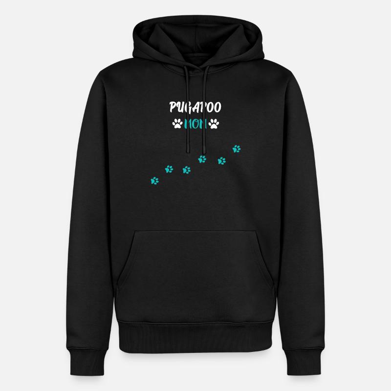 Pugapoo Mom - Pudel Mops Mix - Männer Premium Bio Hoodie - Schwarz