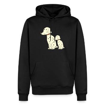 Dalmatien père et fils - Sweat à capuche Premium bio Homme - noir - Devant - Nico (187cm)