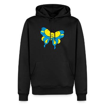 bunter Schmetterling > Vectorgraphic - Männer Premium Bio Hoodie - Schwarz - Vorne - Nico (187cm)