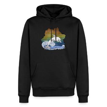 Delfin - Männer Premium Bio Hoodie - Schwarz - Vorne - Nico (187cm)