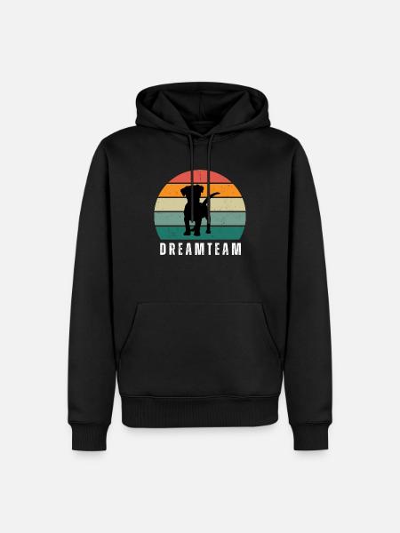 Dreamteam kleiner Hund - Männer Premium Bio Hoodie - Schwarz