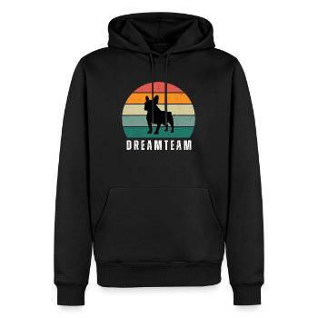 Dreamteam - Männer Premium Bio Hoodie - Schwarz - Vorne - Nico (187cm)