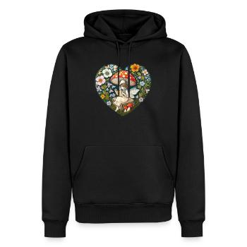 Fée de la lecture - Sweat à capuche Premium bio Homme - noir - Devant - Nico (187cm)