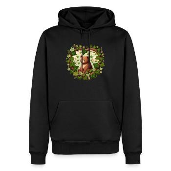 Ours brun - Sweat à capuche Premium bio Homme - noir - Devant - Nico (187cm)